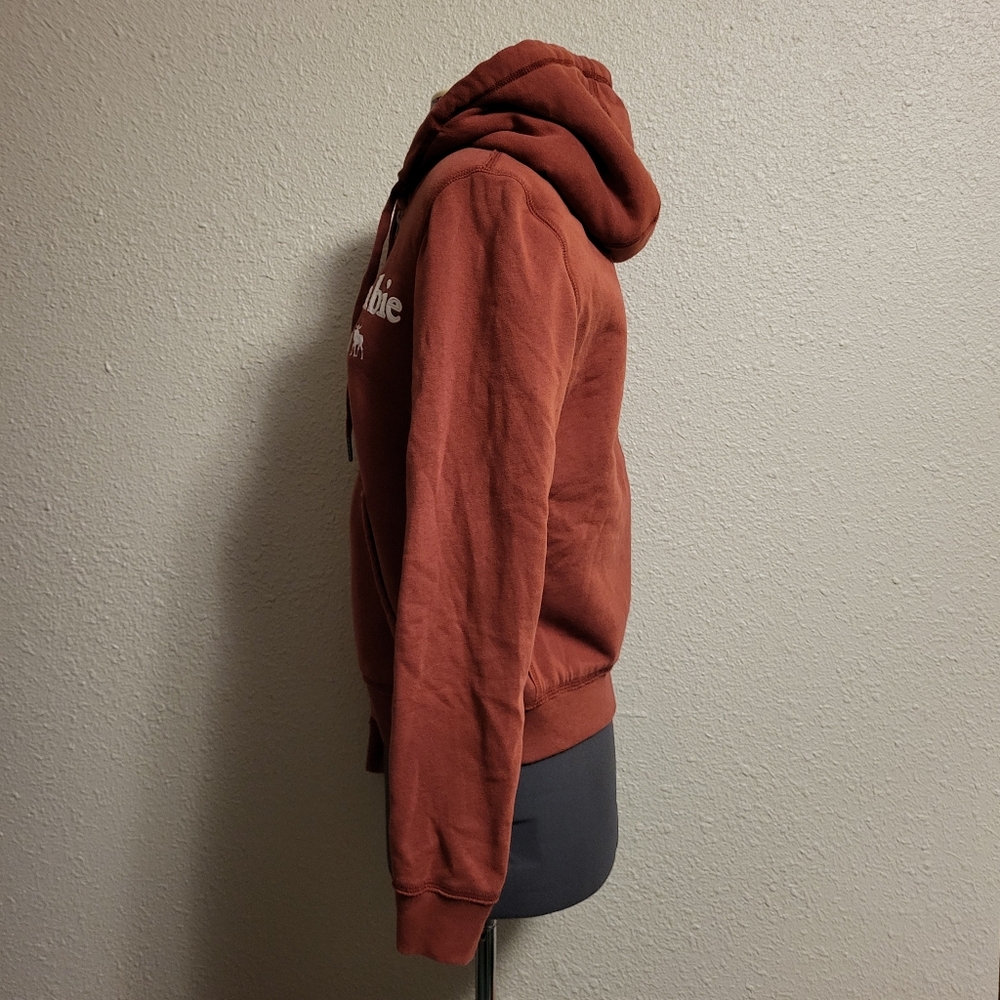 Abercrombie & Fitch Muted Brick Red Full Zip Hoodie Size Small - Picture 3 of 16
